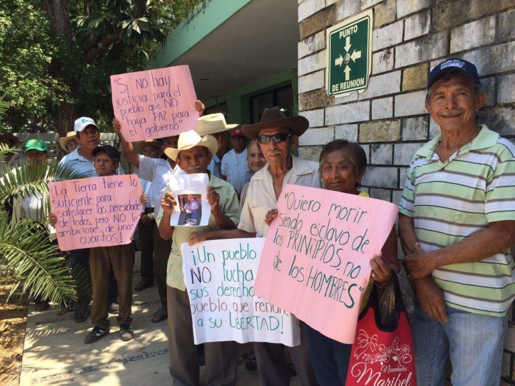 Protesta de los ejidatarios de Chocholá